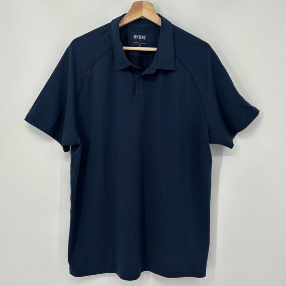 RHÔNE 2pc Navy and Red Polo men’s Shirt Sz XL performance golf lot - Picture 3 of 16